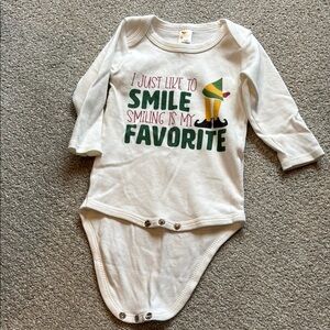White and Green “Elf” Theme Onesie
